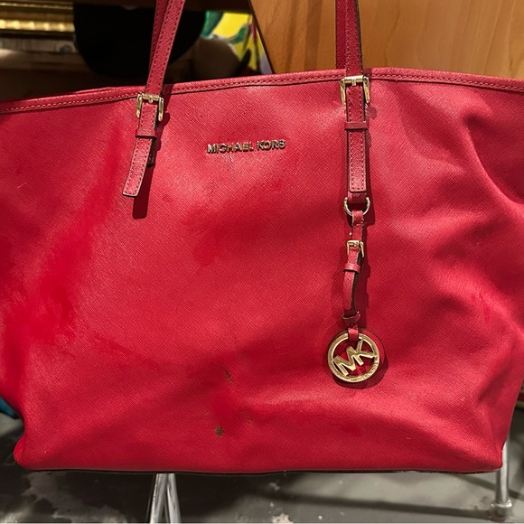 Michael Kors Cherry Red Tote Bag - Picture 1 of 11